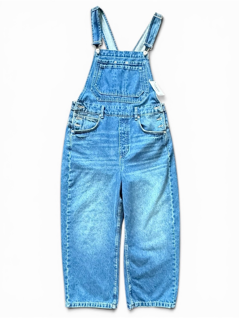 We The Free Women Denim Overalls Light Blue Adjustable Straps Size M NWT - Picture 4 of 13